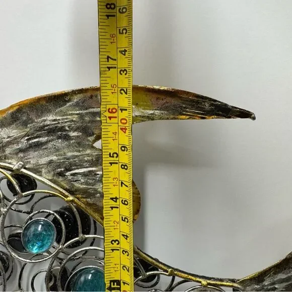 Fish Metallic Glass Statue Figure Metal Abstract 16 ½” Tall & Wide - Picture 7 of 8